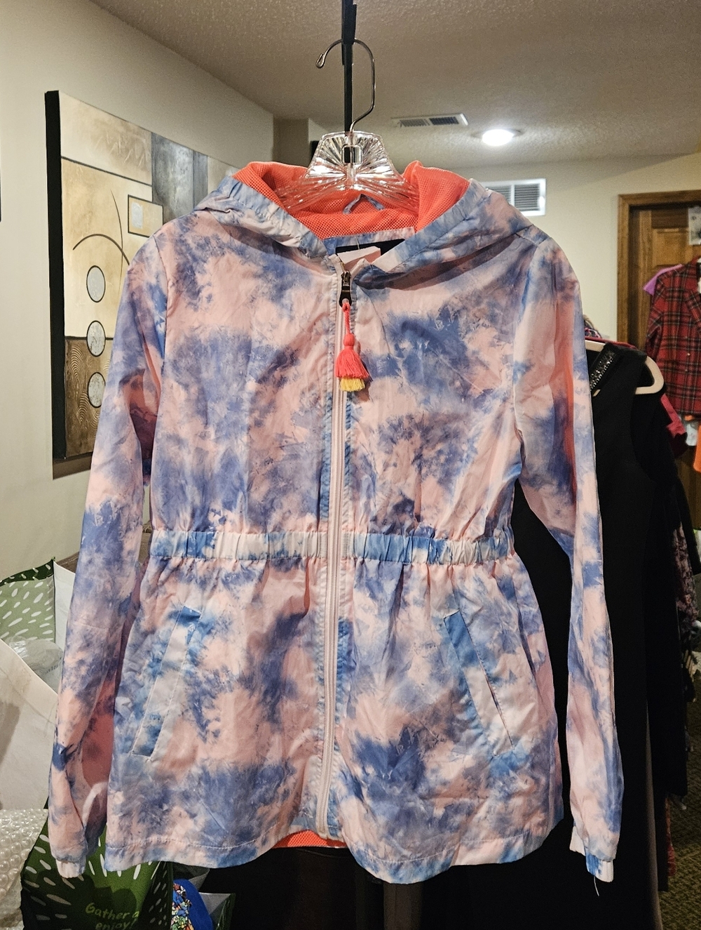Girls All In Motion Tie-Dye Hooded Windbreaker Jacket